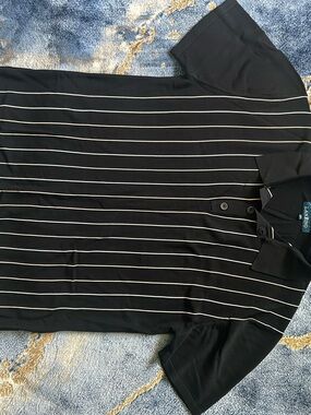 Men’s Black Striped Polo Shirt